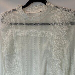Zara white lace blouse